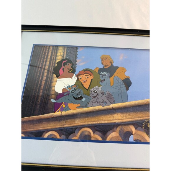 Disney Lithograph Print The Hunchback of Notre Dame Black Frame - Picture 2 of 3